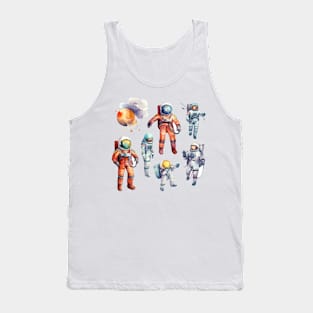 Astronaut Watercolor People Tank Top